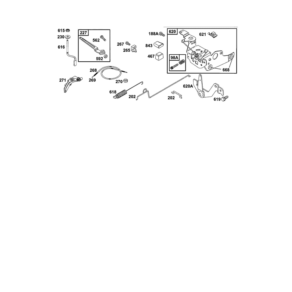Bracket-Control Diagram and Parts List for 121700TO121799  Briggs and Stratton Engine